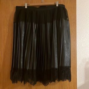 Pleated leather skirt